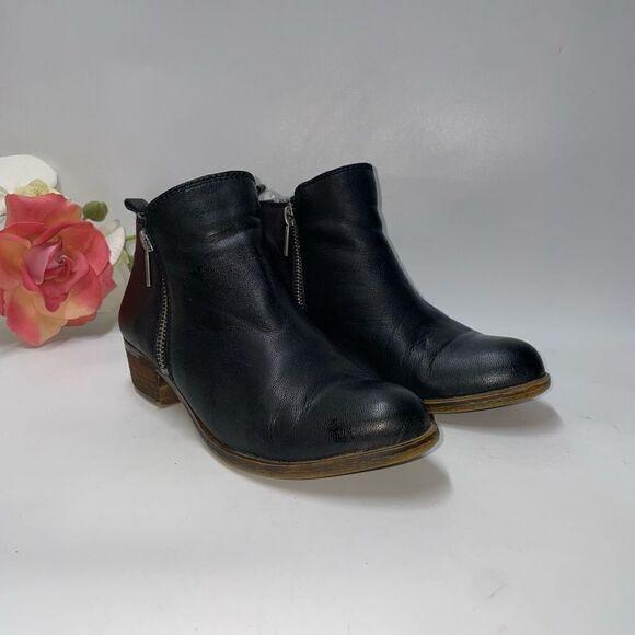 Lucky Brand Leather Booties Black 6 - Picture 1 of 10